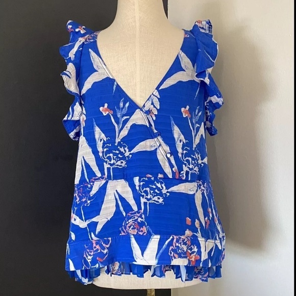 Tanya Taylor Parrot Tulip Mila Top size 8 - Picture 2 of 8